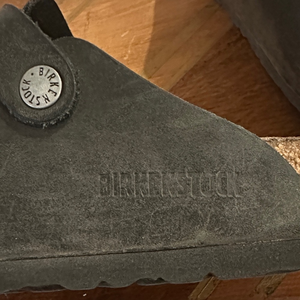 Birkenstock Black Oiled Leather Clogs - Picture 2 of 4